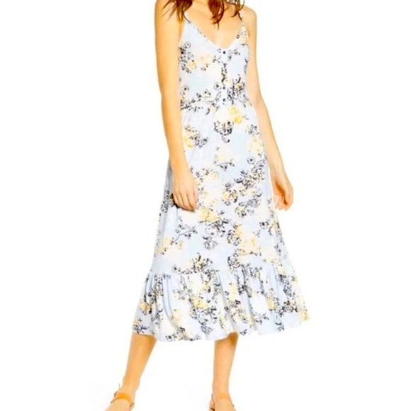 bp Viscose Midi Floral Ruffle Hem Dresses Size XL New With Tag - Picture 1 of 12